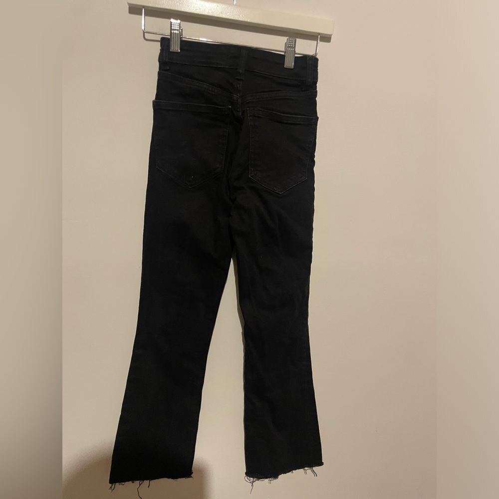 Zara high rise flare‎ pants in black, size 00 - Picture 5 of 7